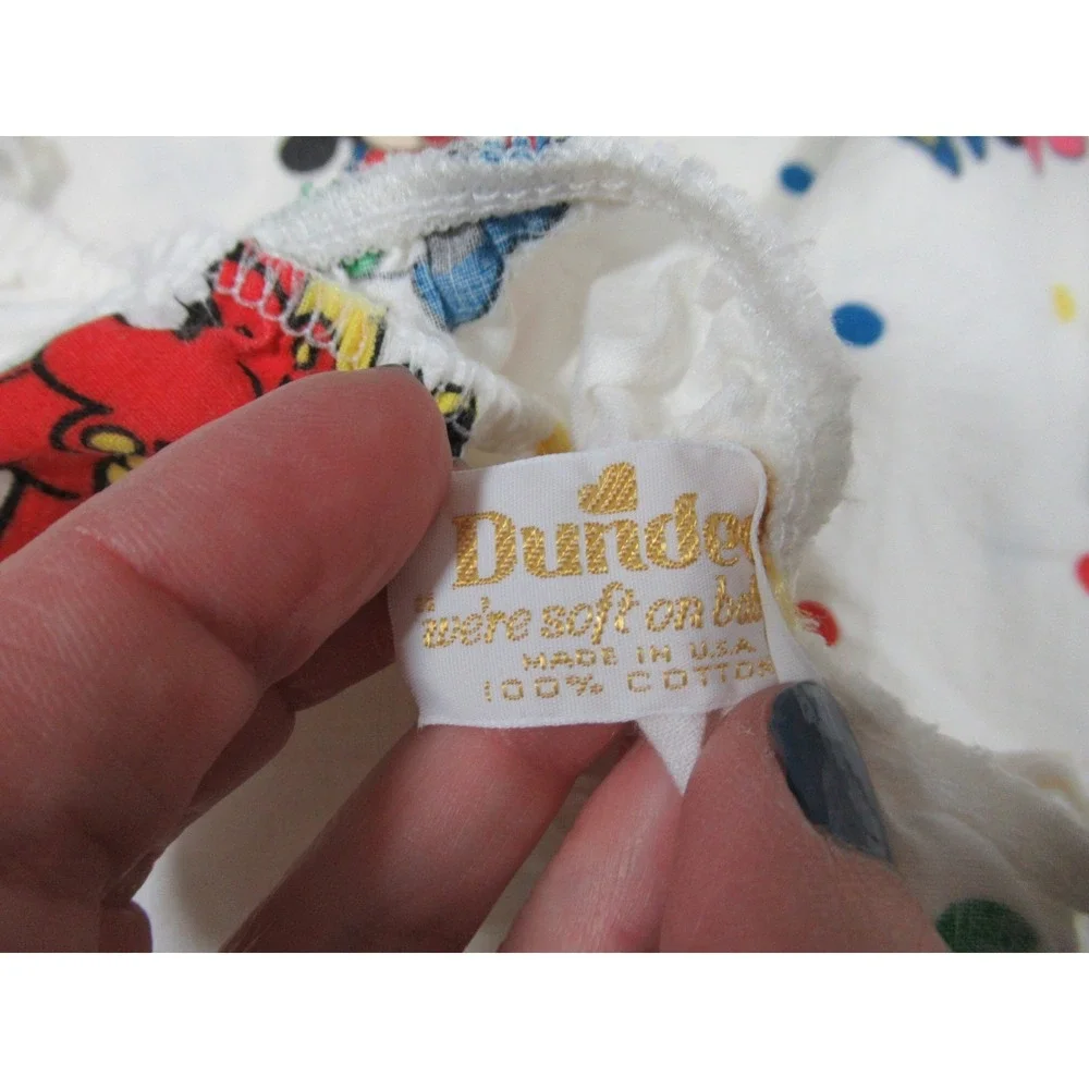 Vintage Dundee Disney Babies Fitted Crib Sheet Mickey Minnie Mouse Donald Duck